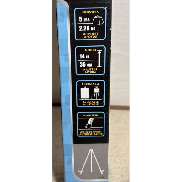 Quartet Tabletop Instant Easel Adjustable 14" Non-Skid Black Folding Design - Picture 3 of 6